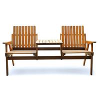 2-Sitzer mit Tisch 2-SITZER TISCH 153X65X82CM - Akaziefarben, Basics, Holz (153/65/82cm) - Prestige Home
