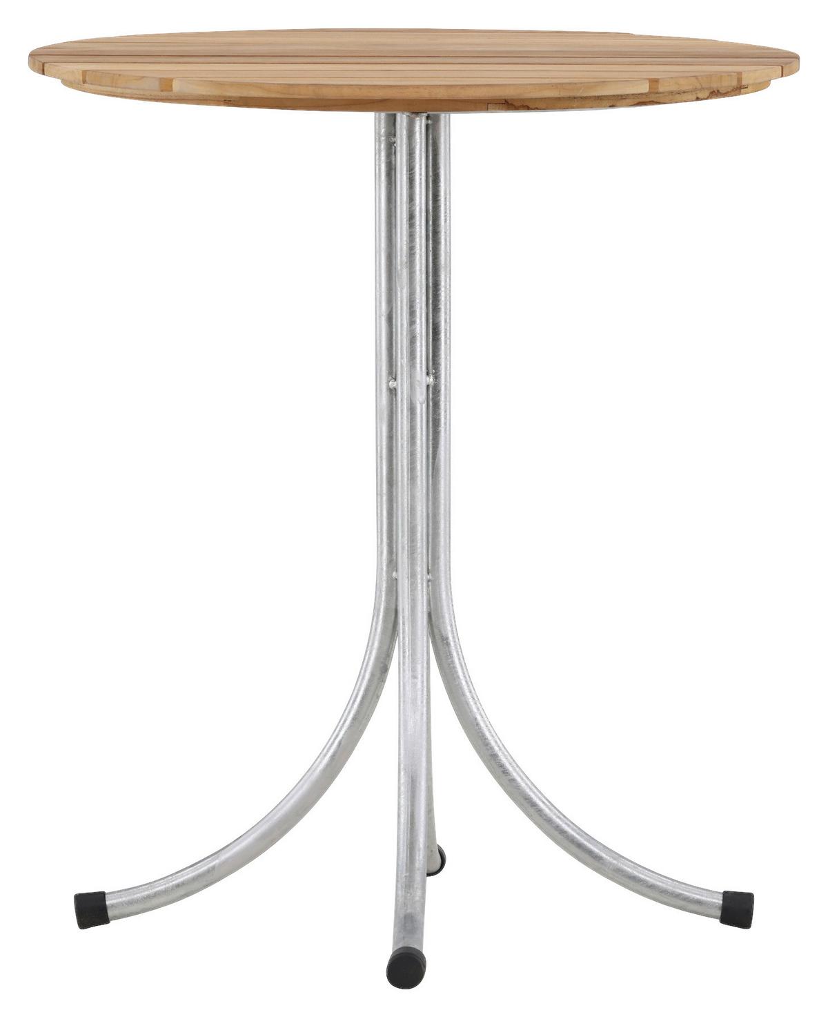 Gartentisch Holmsund - Silberfarben/Teakfarben, KONVENTIONELL, Holz/Metall (65/65/75cm) - Gardenson