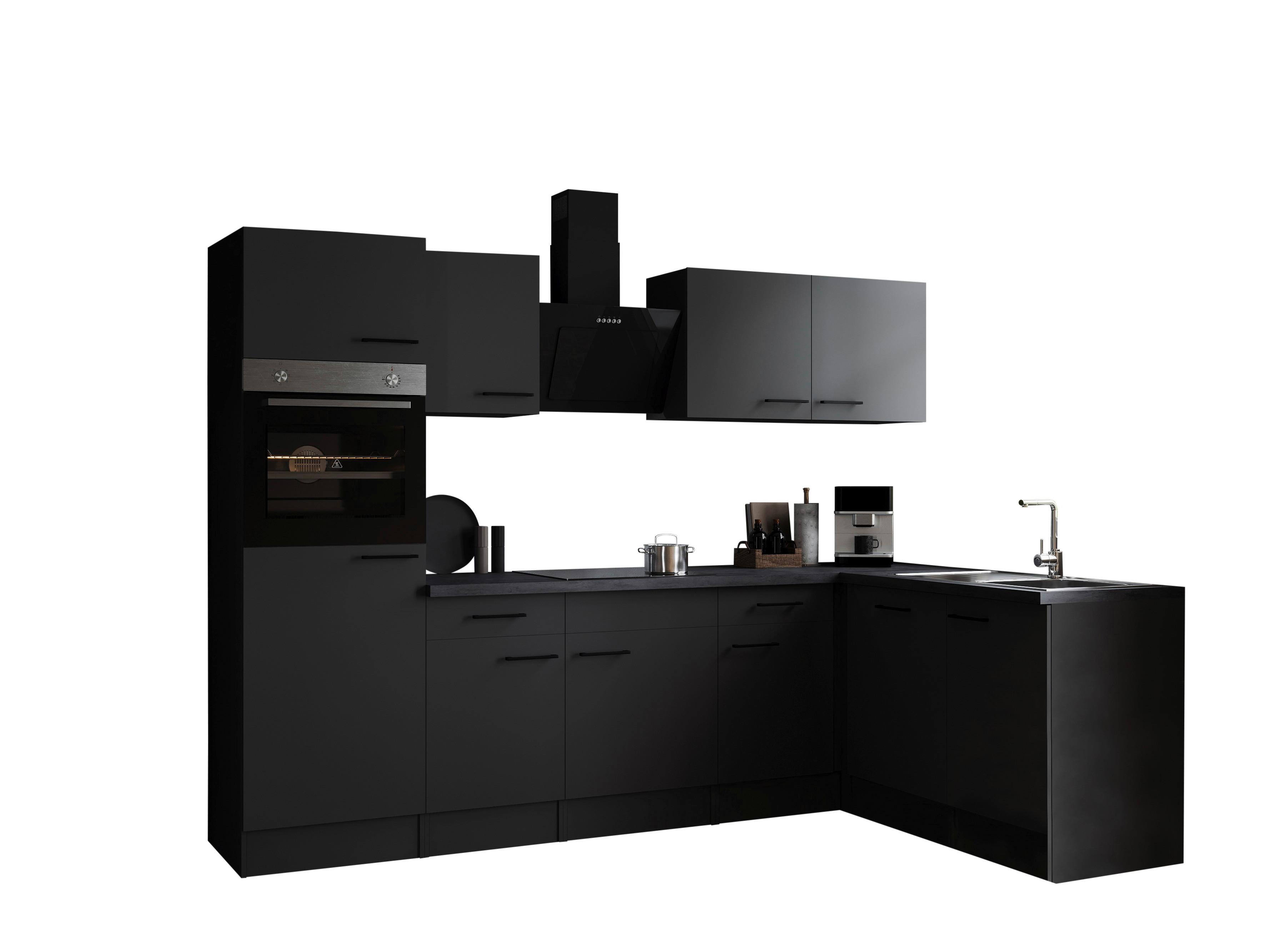 Eckküche Oliver Dunkelgrau S: 280x172cm - Dunkelgrau/Grau, Design, Holzwerkstoff (280/172cm) - Respekta