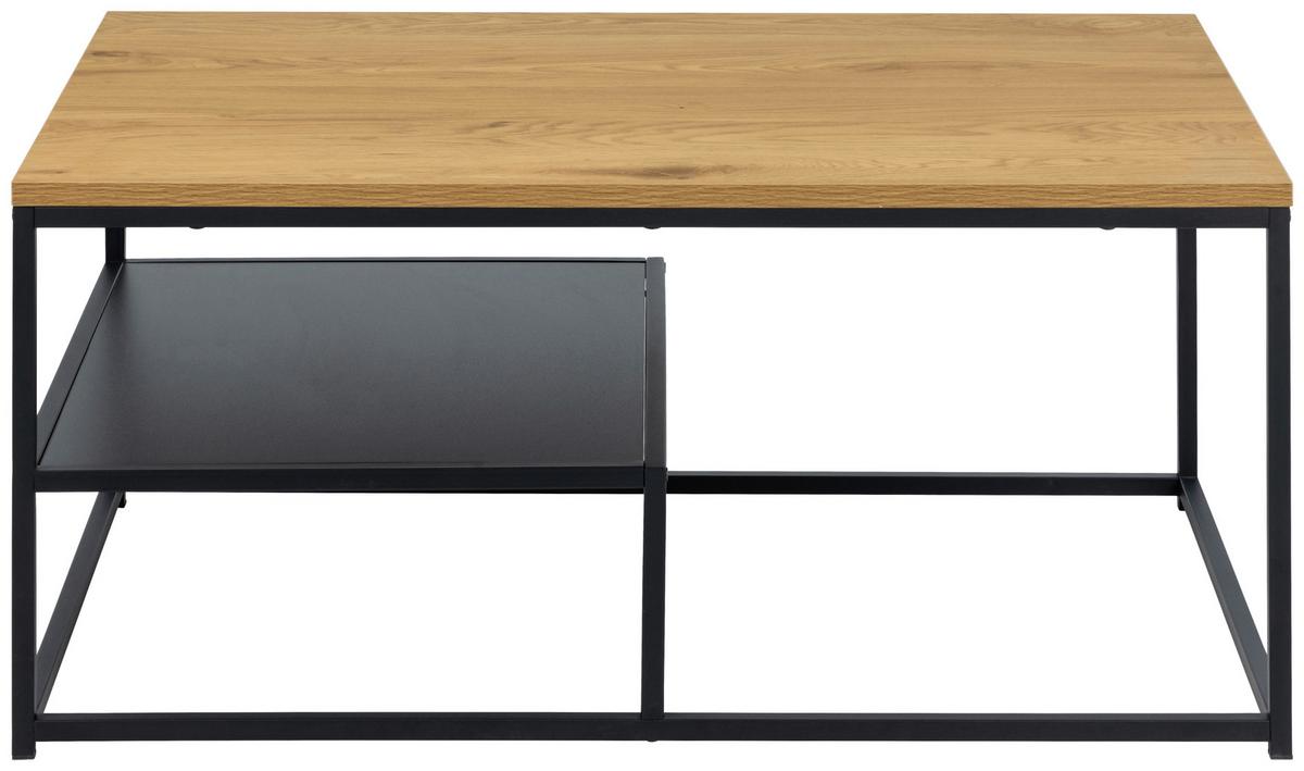 Couchtisch Gila 0000102167 - Eichefarben/Schwarz, Design, Holzwerkstoff/Metall (90/60/42cm) - Livetastic