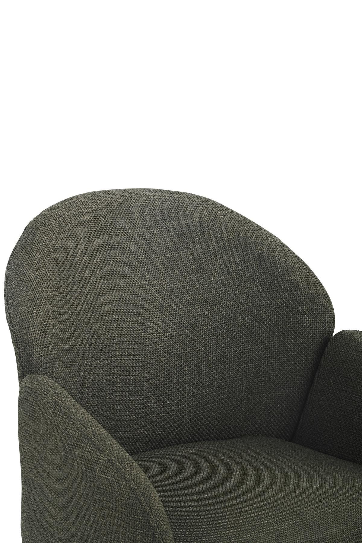 Armlehnstuhl Holly drehbar Webstoff Moosgrün, B: 56,5 cm - Grün, MODERN, Textil/Metall (56,5/61/84cm)