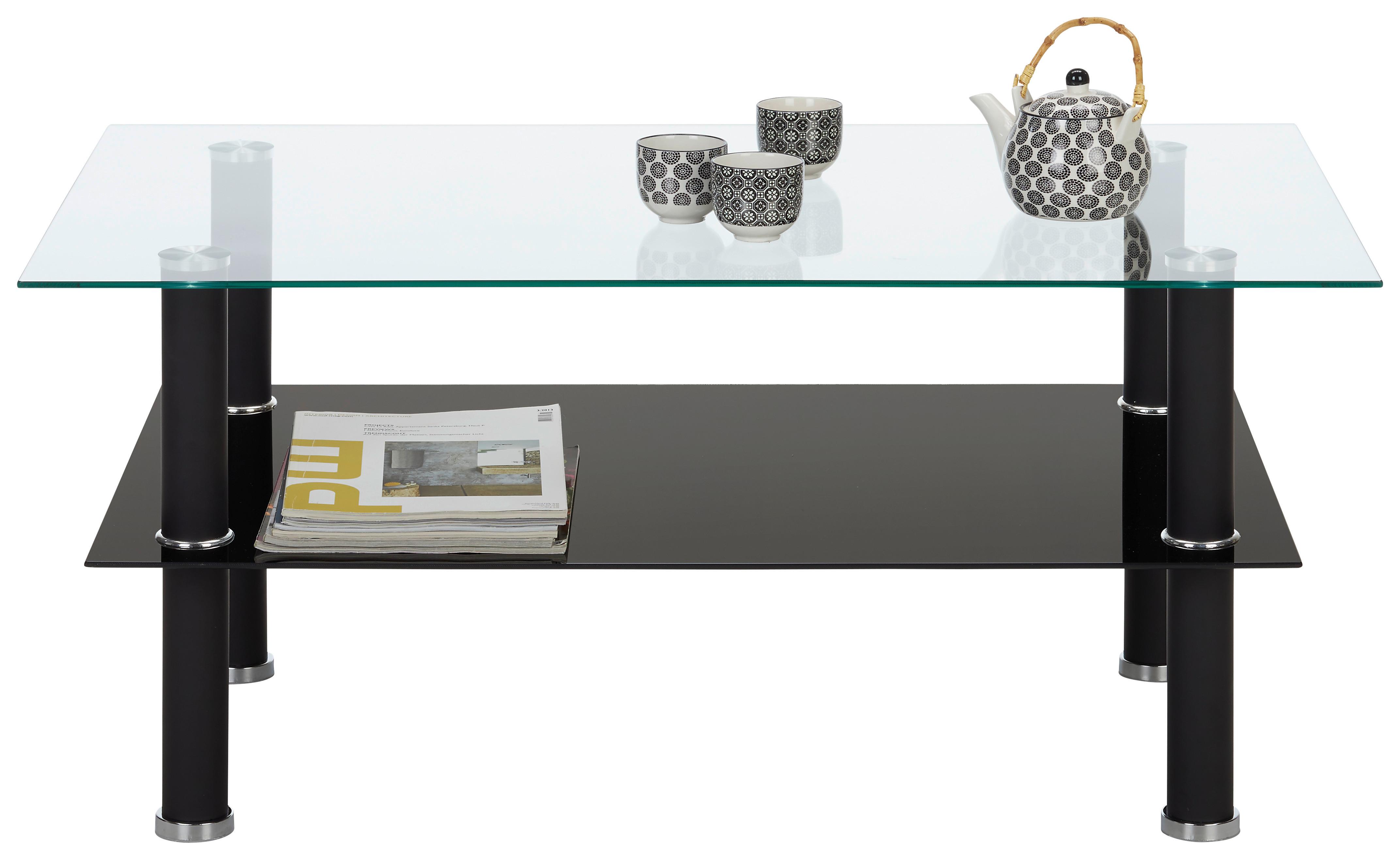 Konferenčný stolík DAYTONA - čierna/číra, Modern, kov/sklo (100/45/60cm) - Based