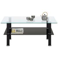 Konferenčný stolík DAYTONA - čierna/číra, Modern, kov/sklo (100/45/60cm) - Based