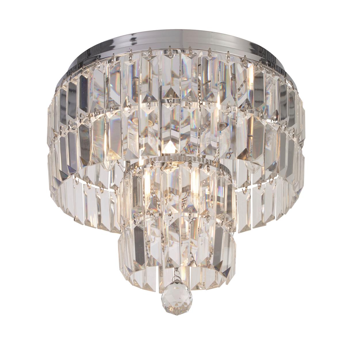 Bad-Deckenleuchte Empire Ip44 Chromfarben Ø 34 cm 4-Flammig - Chromfarben, Design, Glas/Metall (34/33cm)