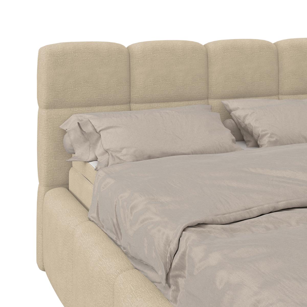 Polsterbett Noe Braun, Lf: 140x200 cm - Schwarz/Braun, Trend, Textil/Metall (140/200cm)