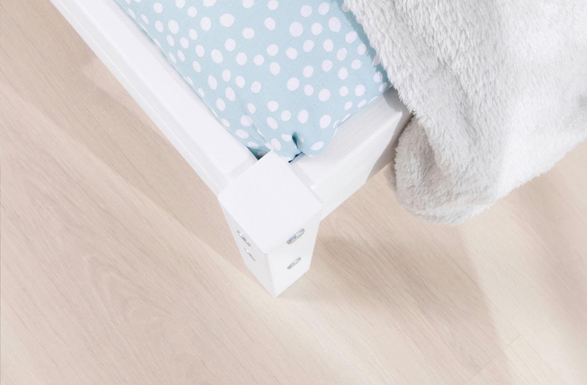 Posteľ z masívnej borovice Merci, 90x200cm, biela - biela, Konventionell, drevo (90/200cm) - MID.YOU