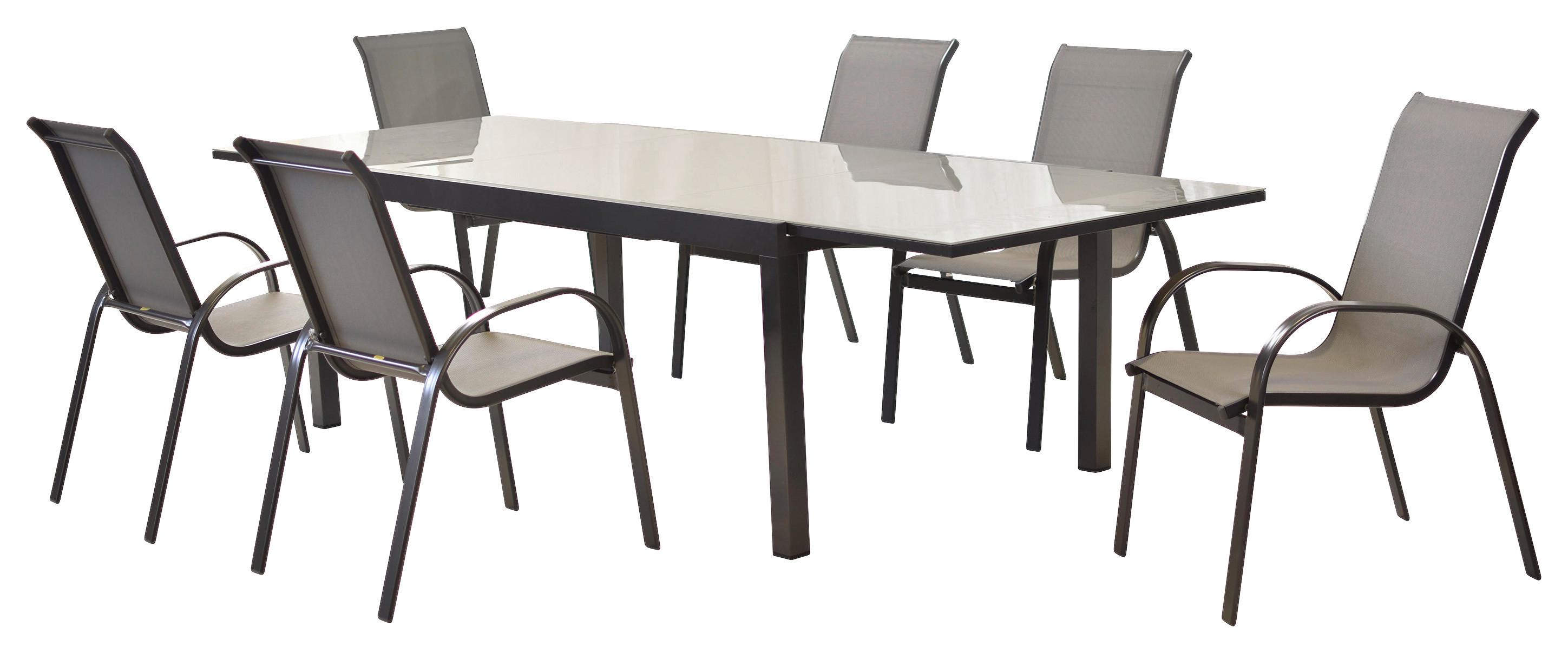 Gartenset Amalfi - Graphitfarben/Grau, MODERN, Textil/Metall - Gardenson