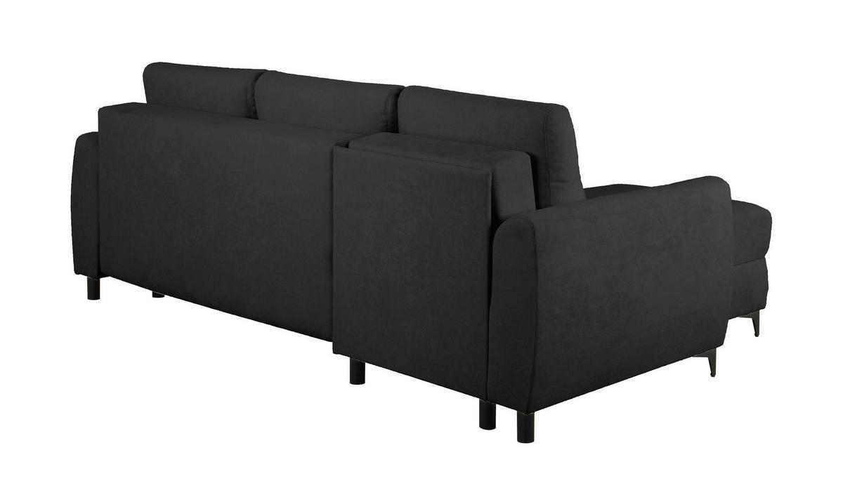 Ecksofa Moli, Anthrazit S: 236x148 cm - Anthrazit/Schwarz, Design, Textil (236/148cm) - MID.YOU