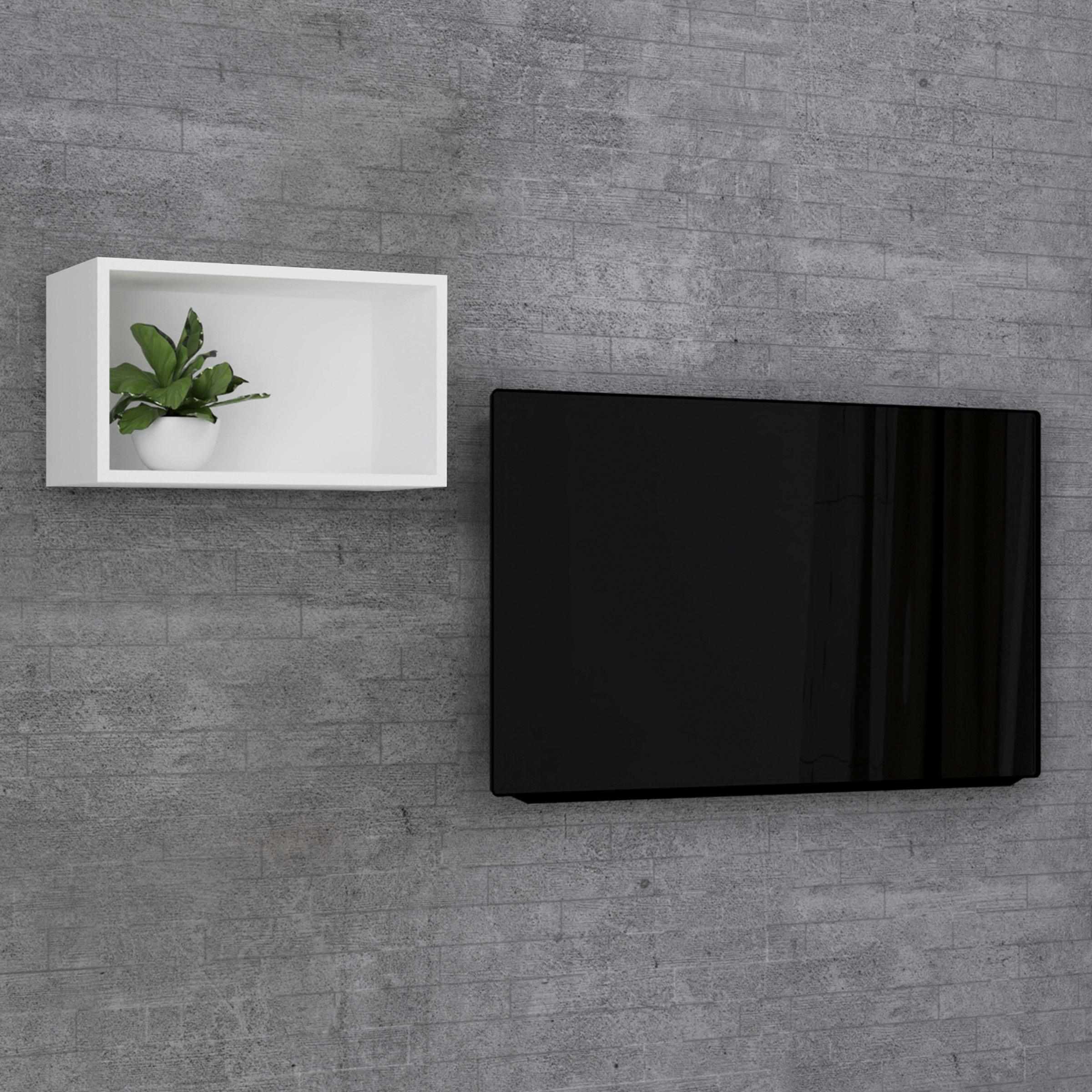 Regál Arila š: 50 cm, biela - biela, Modern, kompozitné drevo (50/30/28cm) - MID.YOU