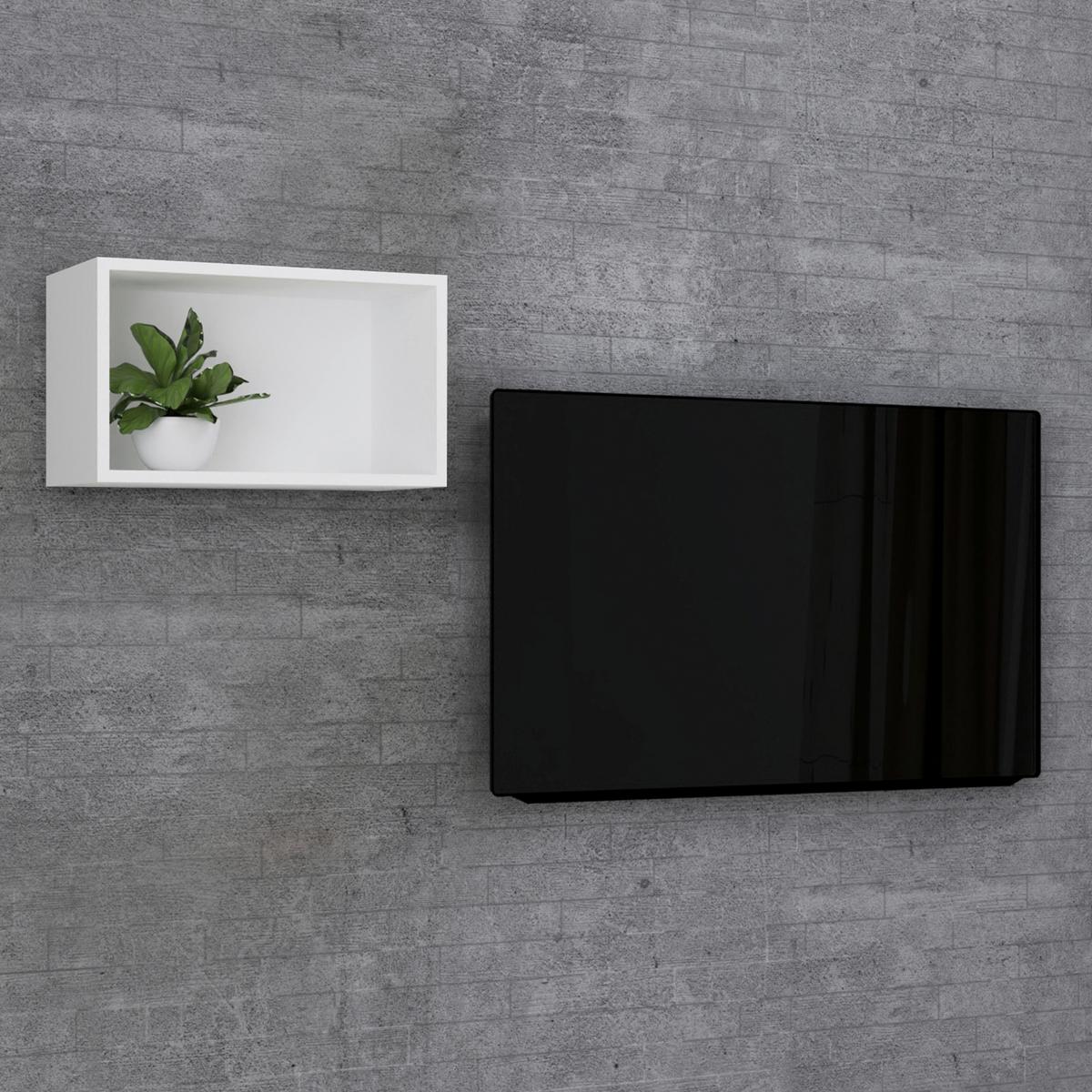 Regál Arila š: 50 cm, biela - biela, Modern, kompozitné drevo (50/30/28cm) - MID.YOU