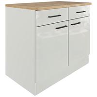 Kuchyňská spodní skříňka LEVI - šedá/černá, Moderní, kov/kompozitní dřevo (100/86/60cm) - FlexWell