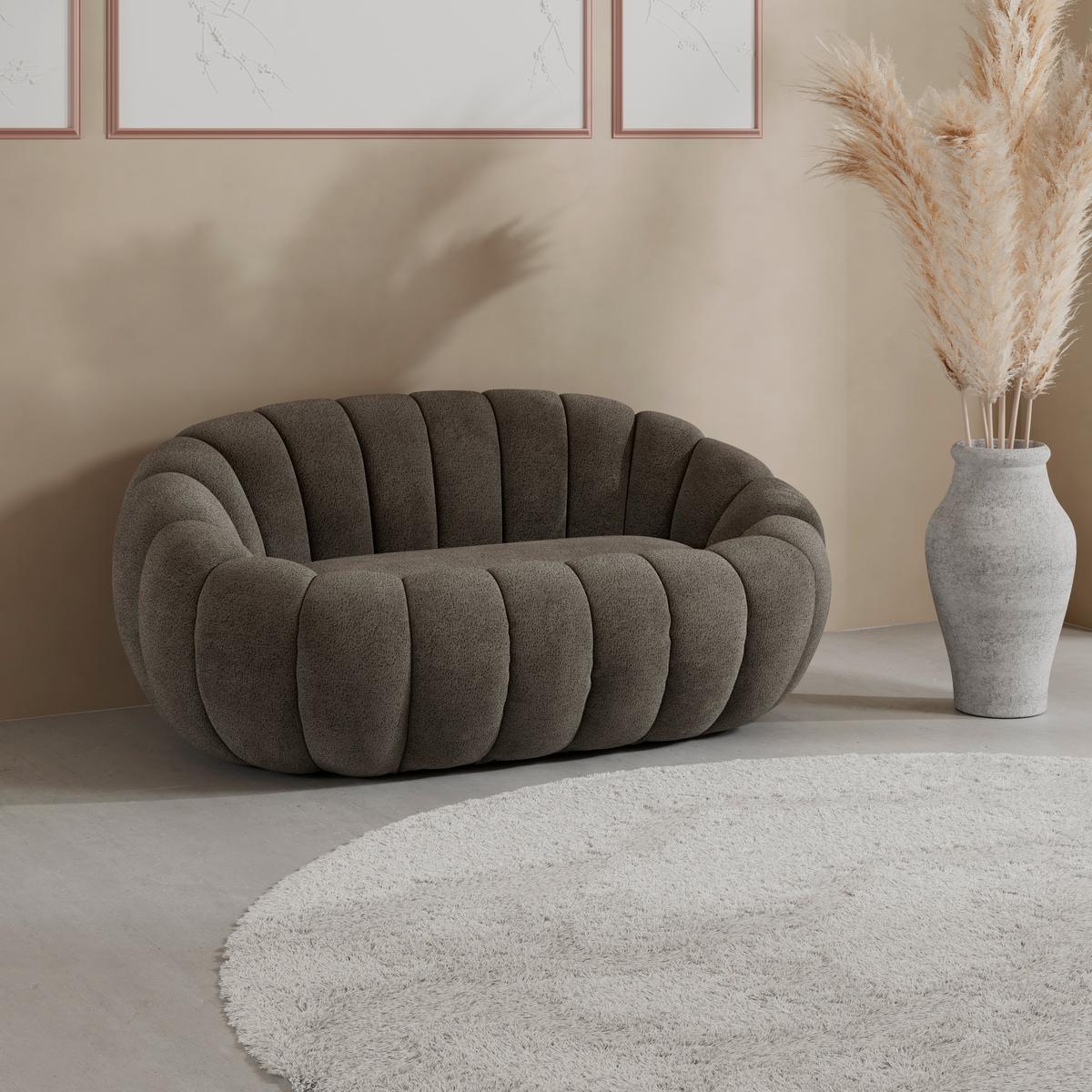 Pohovka LENA, tmavosivá ženilka, max. 280 kg - svetlohnedá/tmavosivá, Modern, drevo/textil (148/62/92cm) - Bessagi Home