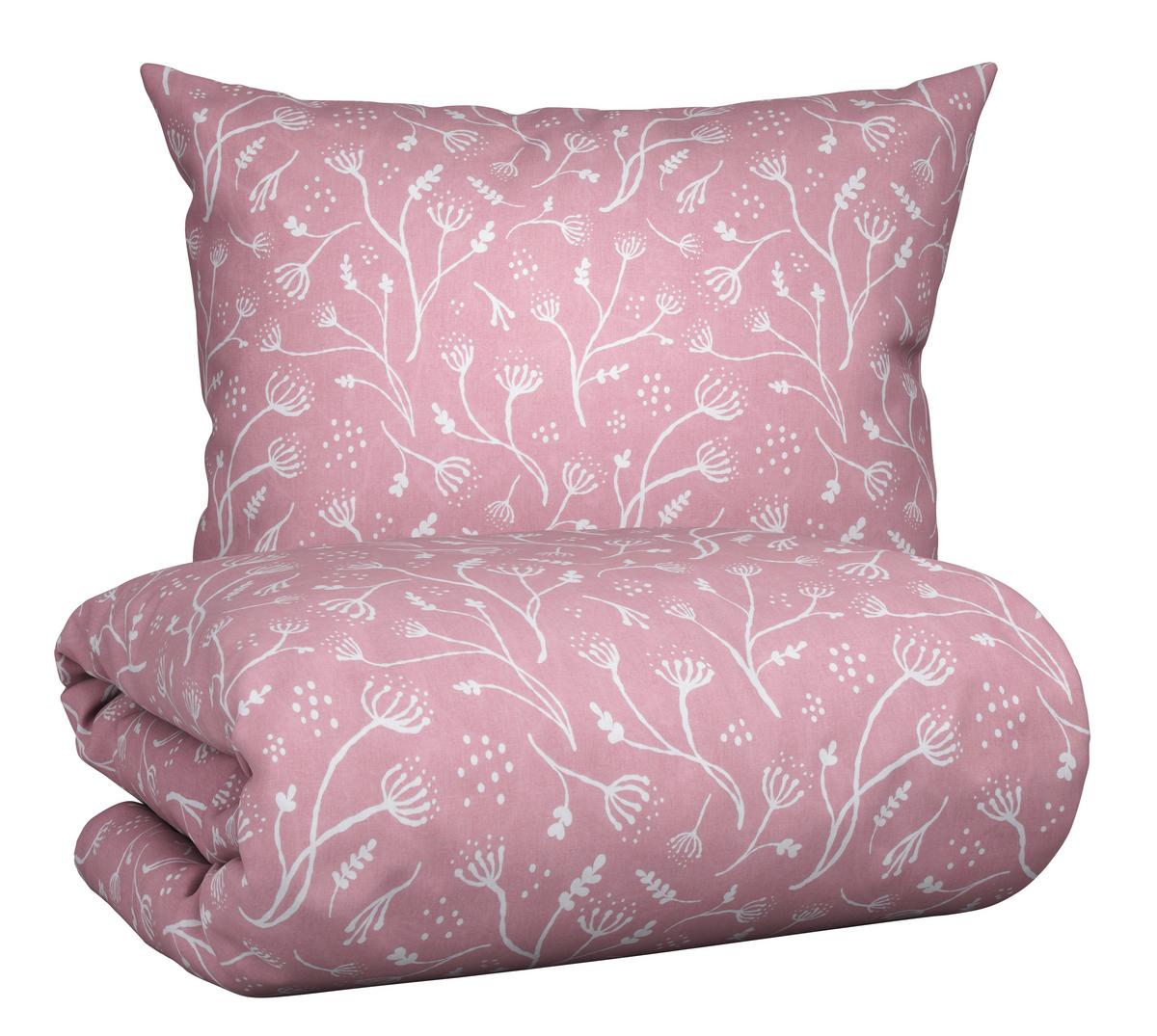 Posteľná bielizeň Frida, 70/90 140/200cm - hnedofialová, Konventionell, textil (140/200cm) - Modern Living