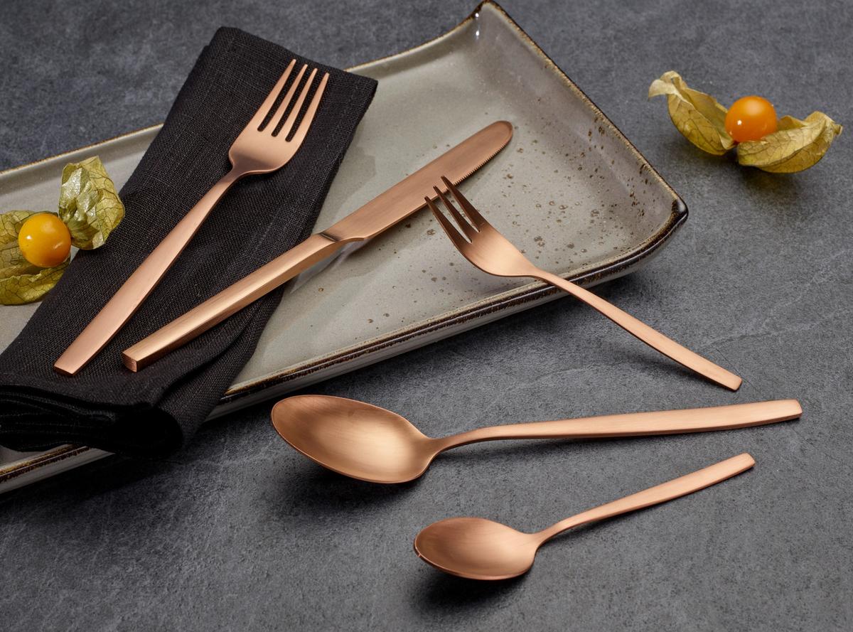 Echtwerk Tafelbesteckset Edelstahl, Bronze, 30-Teilig - Bronzefarben, Basics, Metall (1,22cm) - Echtwerk