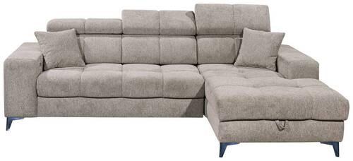 Ecksofa Sydney Graubraun S: 268/172 cm - Graubraun/Schwarz, KONVENTIONELL, Textil (268/172cm) - MID.YOU
