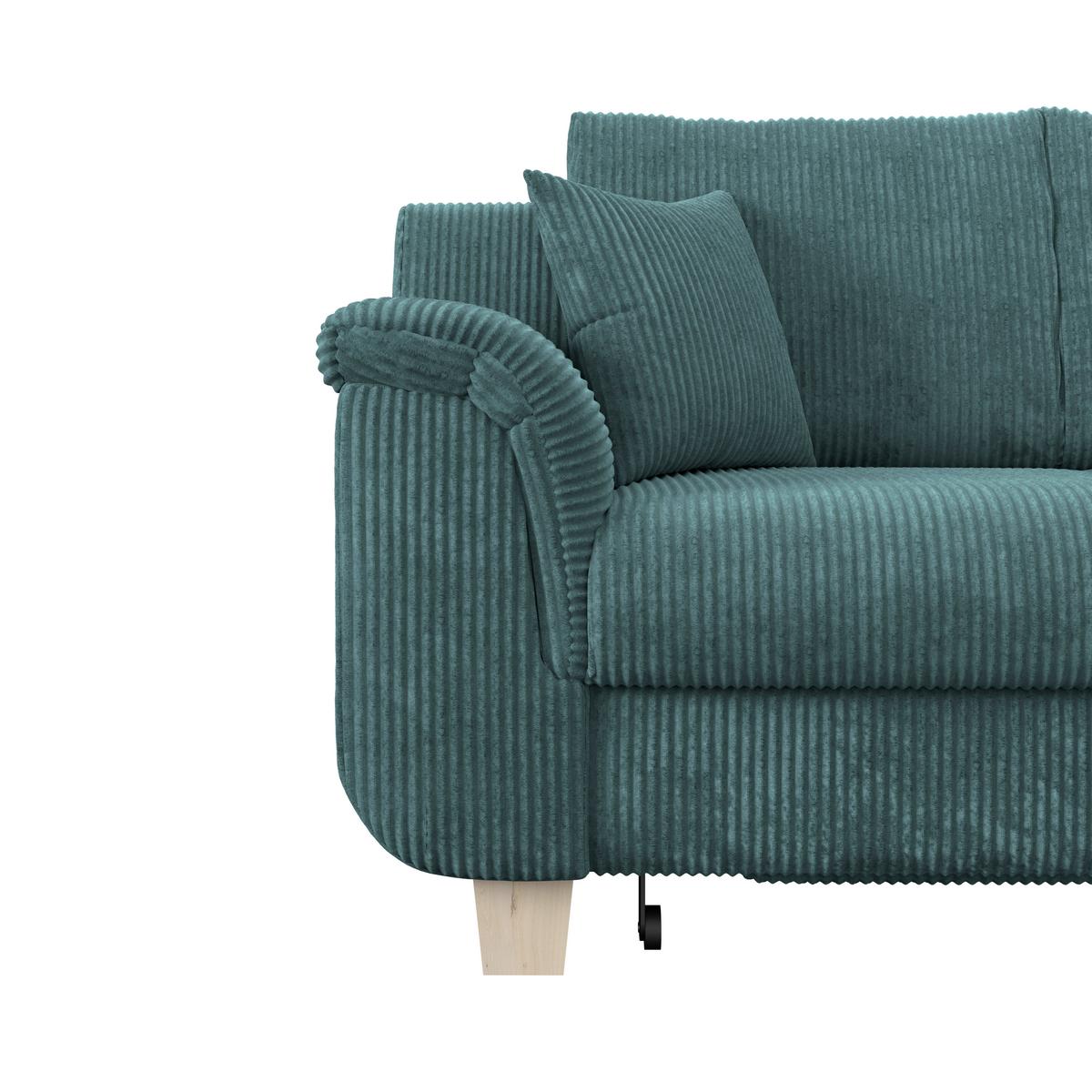 Ecksofa Alex - Naturfarben/Hellblau, MODERN, Textil (246/88cm)