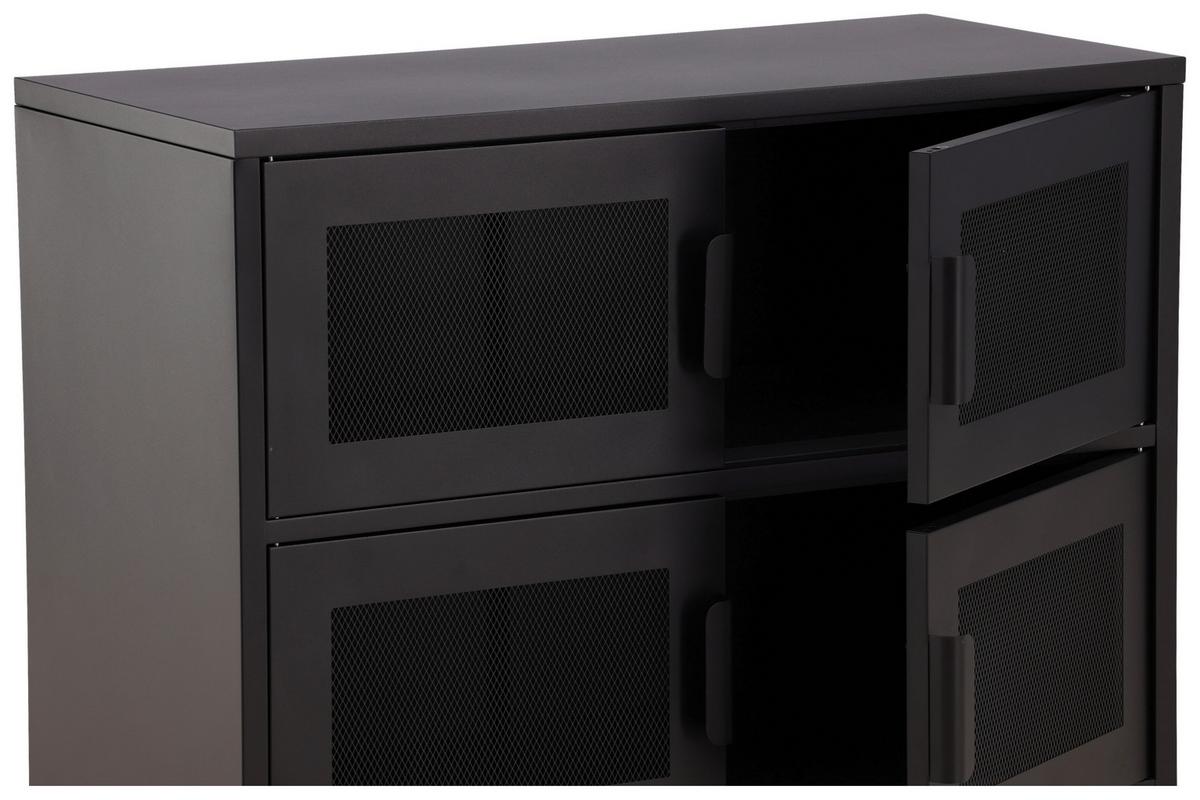 Sideboard Nett - Schwarz, Design, Metall (90/75/40cm) - Livetastic