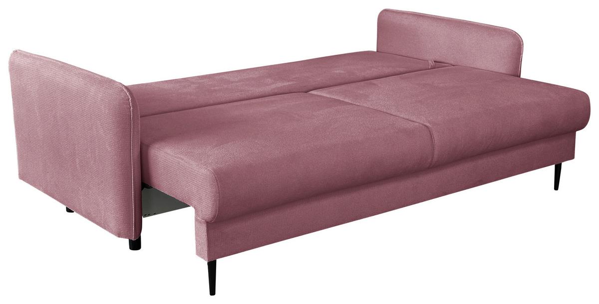 Schlafsofa Carine Mit Bettkasten Rosa B: 216 Cm - Schwarz/Weiß, Design, Textil (216/96/102cm) - MID.YOU