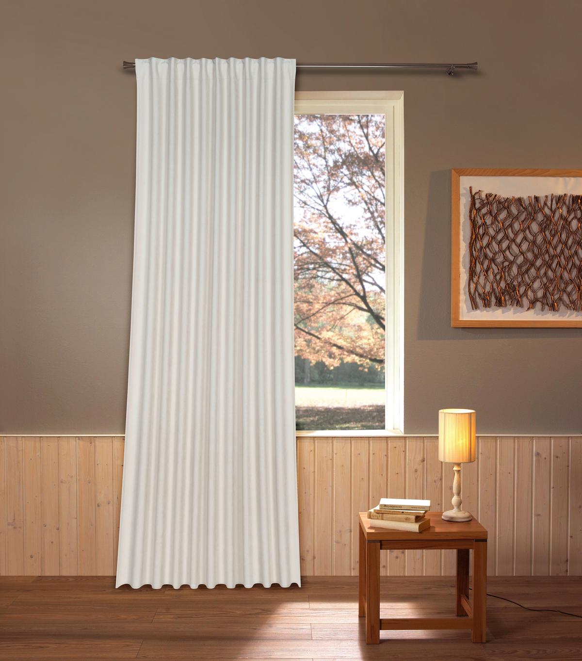 Verdunkelungsvorhang Melinda - Weiß, ROMANTIK / LANDHAUS, Textil (135/245cm) - James Wood