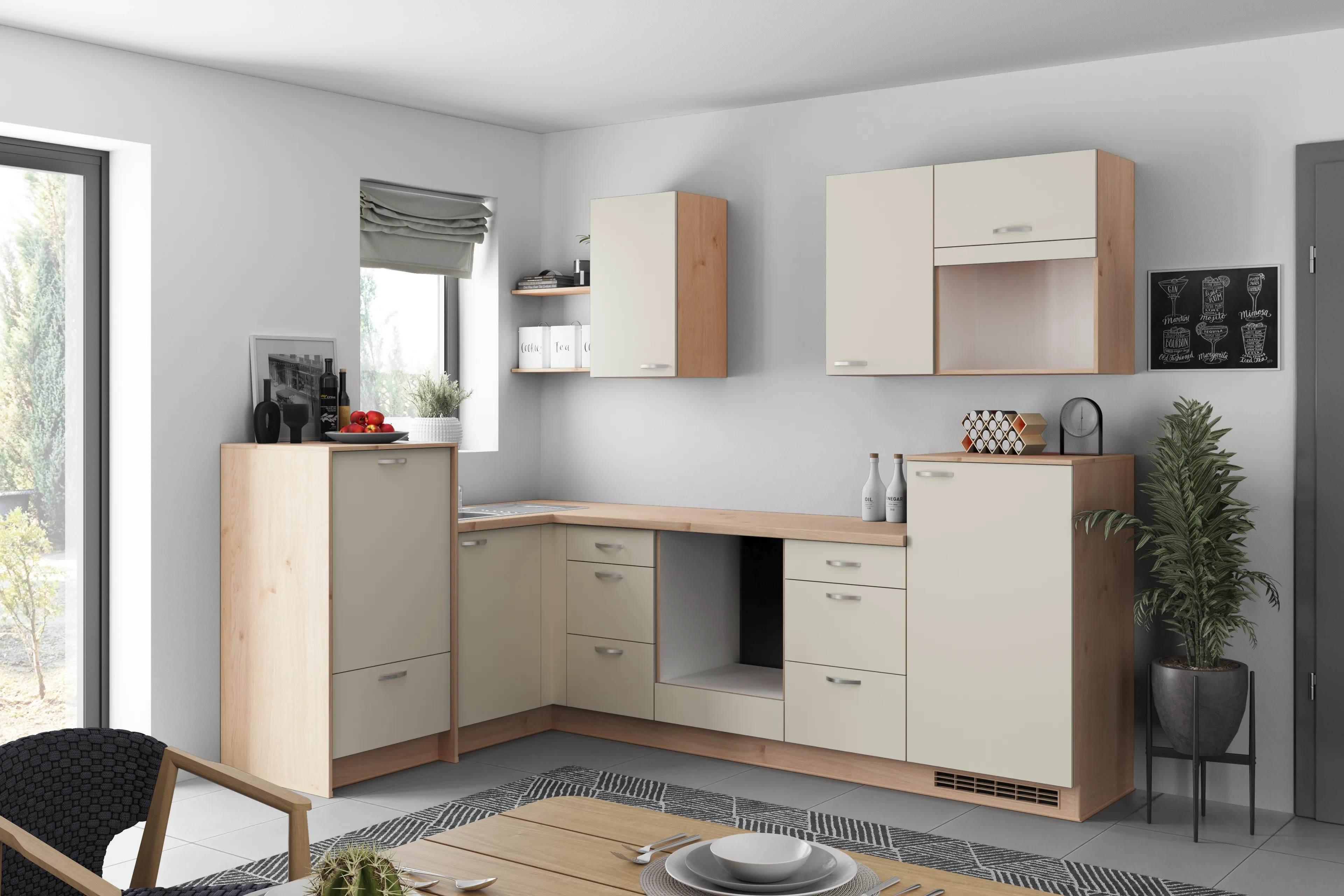 Eckküche Win - Wildeiche/Magnolie, MODERN, Holzwerkstoff (178/280cm) - Express