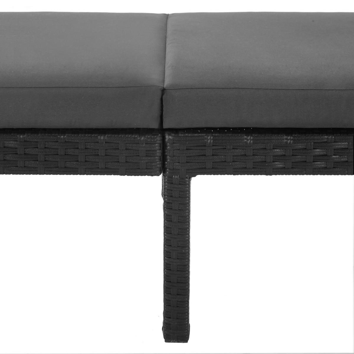 Gartenliege Schwarz Klappbar, B: 59 Cm - Schwarz, MODERN, Kunststoff/Textil (59/33/198cm) - Modante