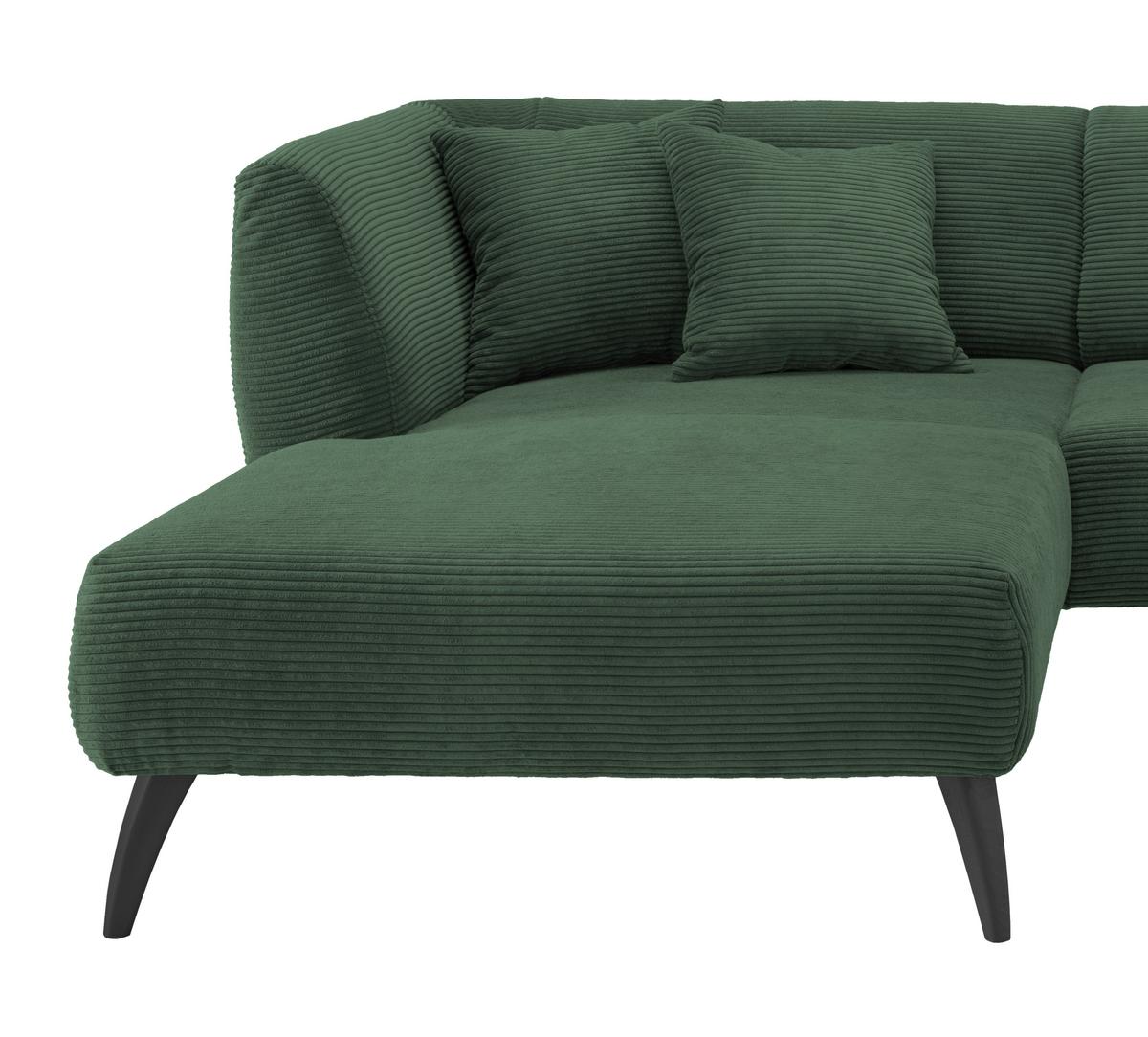 Ecksofa Colori Dunkelgrün S: 160/264 Cm - Dunkelgrün/Schwarz, MODERN, Holz/Textil (160/264cm) - MID.YOU