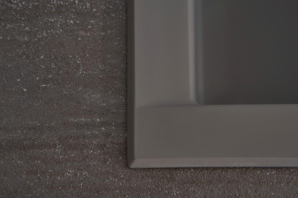 Spüle Houston Grau 62x21 Cm - Grau, Basics, Glas/Kunststoff (62/21/50cm) - Respekta