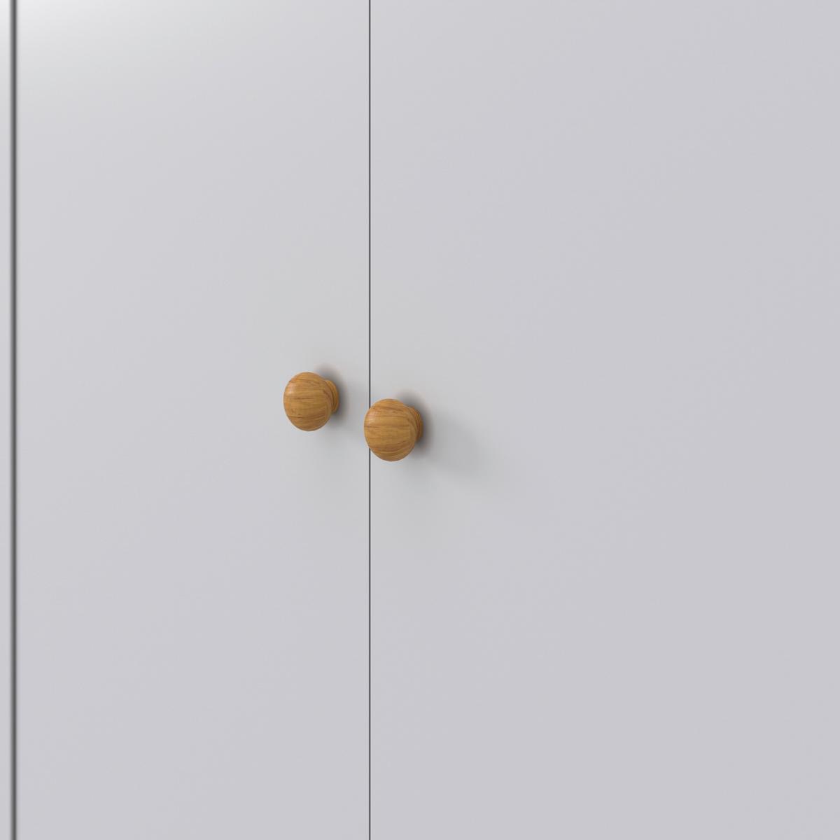 Šatní skříň LUDO bílá - bílá/přírodní barvy, Moderní, kov/dřevo (60/180/40cm) - Bessagi Home