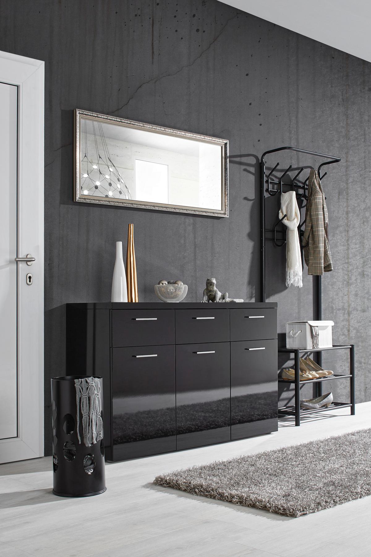 VEŠIAK NA KABÁTY AMELIA - čierna, Modern, kov (67/185/32cm) - Mömax