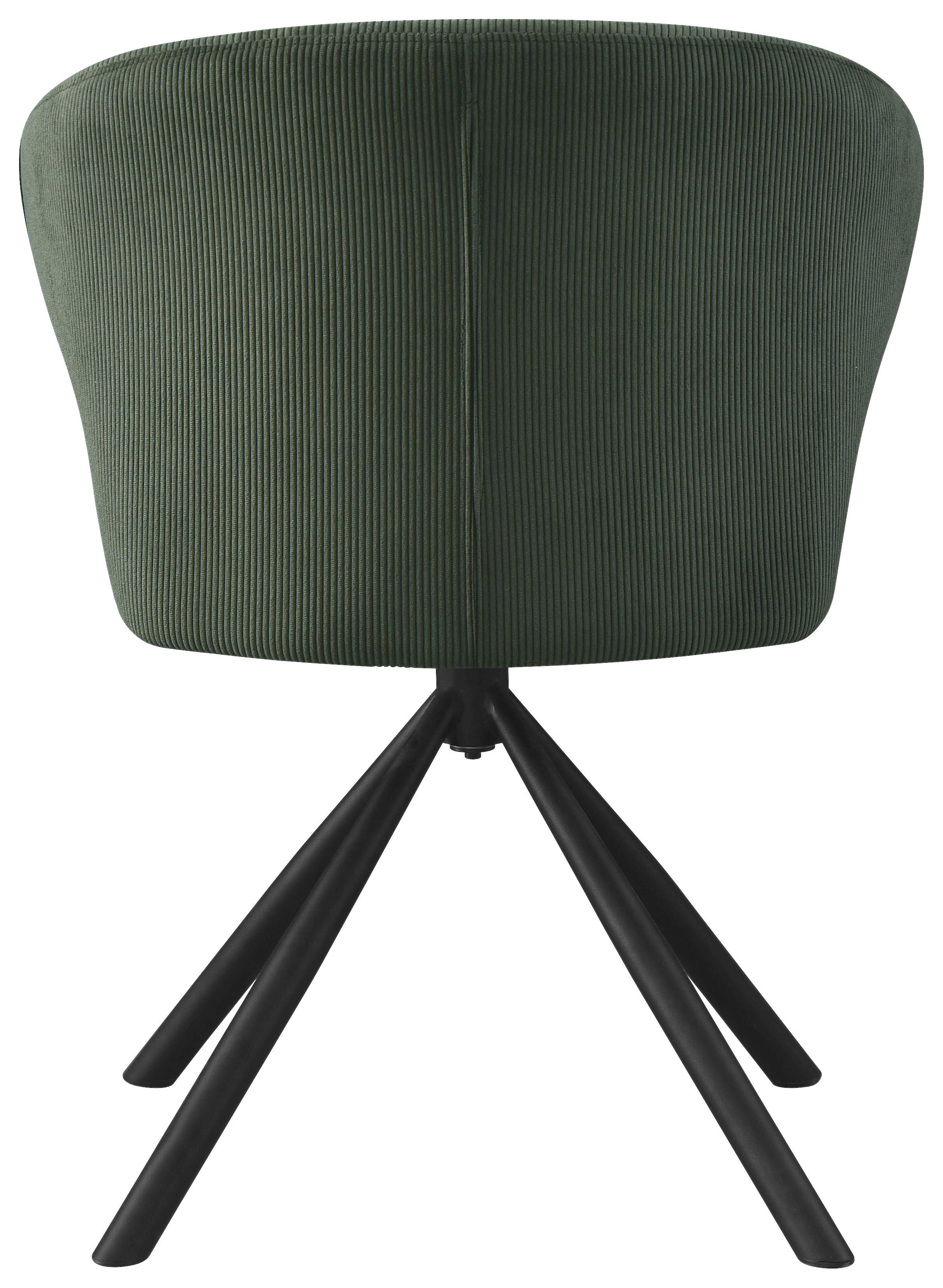 Stolička s podrúčkami zelená - čierna/tmavozelená, Lifestyle, kov/textil (55/81,5/58cm) - Based