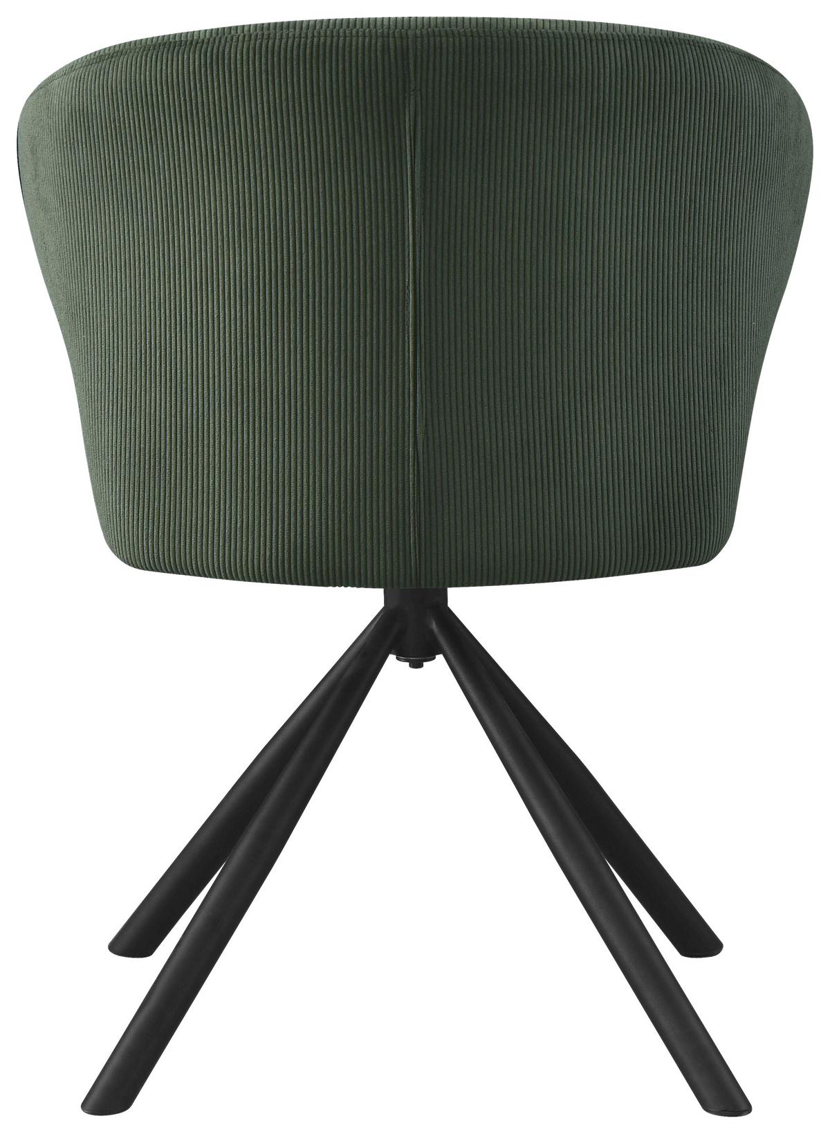 Stolička s podrúčkami zelená - čierna/tmavozelená, Lifestyle, kov/textil (55/81,5/58cm) - Based
