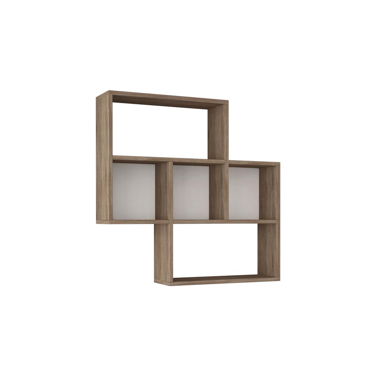 Wandregal Maybe Weiß/eichefarben B: 85 Cm - Eichefarben/Weiß, Design, Holzwerkstoff (85/85/20cm) - Livetastic