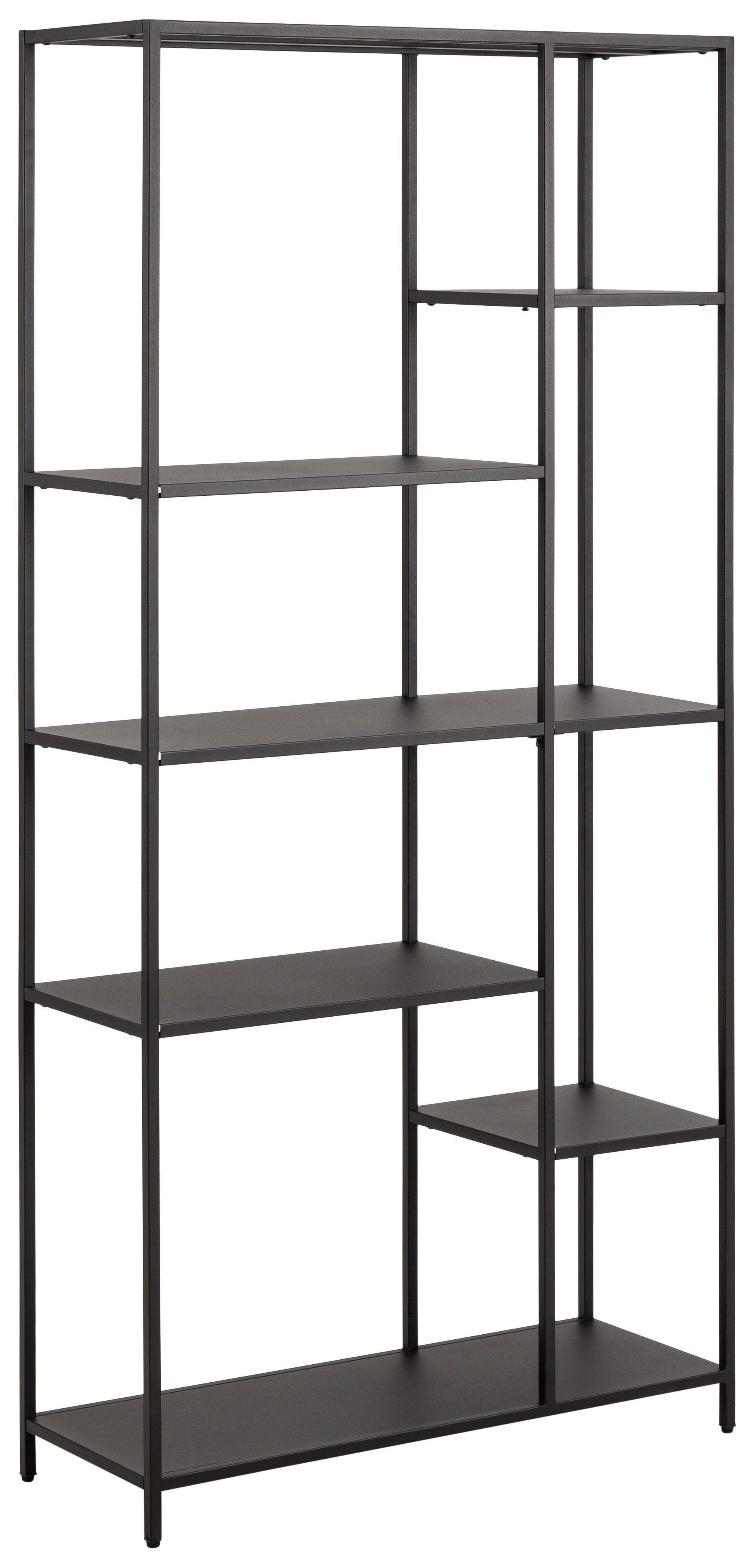 Policový regál NEWTON Š: 79,5 - čierna, Konventionell, kov (79,5/165/30cm) - MID.YOU