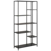 Policový regál NEWTON Š: 79,5 - čierna, Konventionell, kov (79,5/165/30cm) - MID.YOU