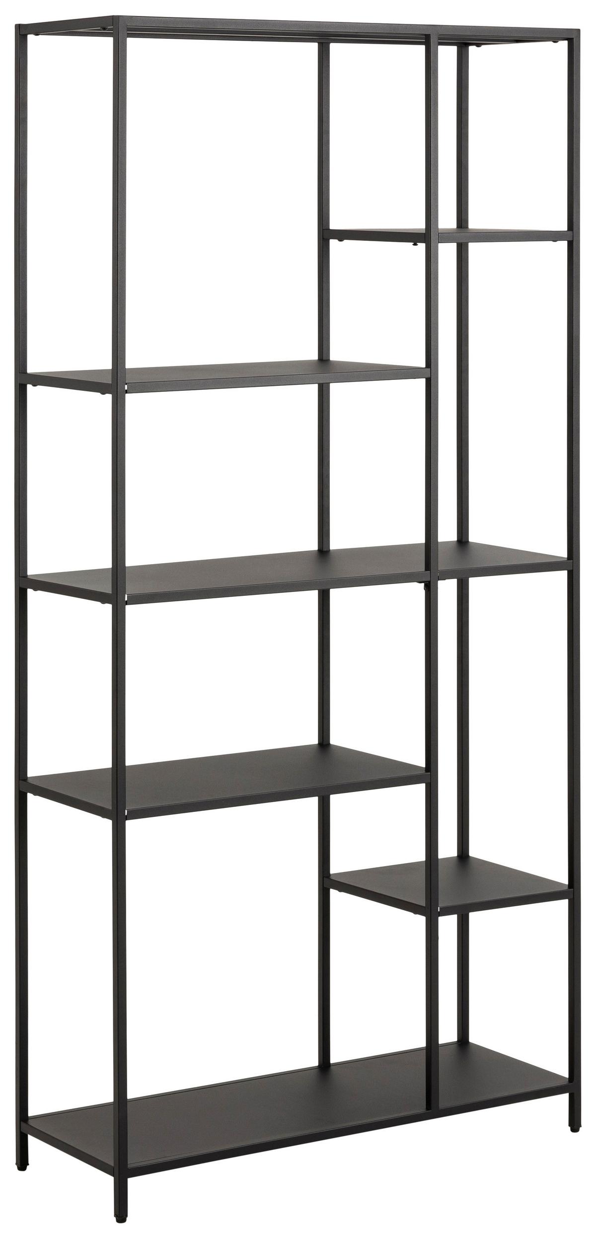 Policový regál NEWTON Š: 79,5 - čierna, Konventionell, kov (79,5/165/30cm) - MID.YOU