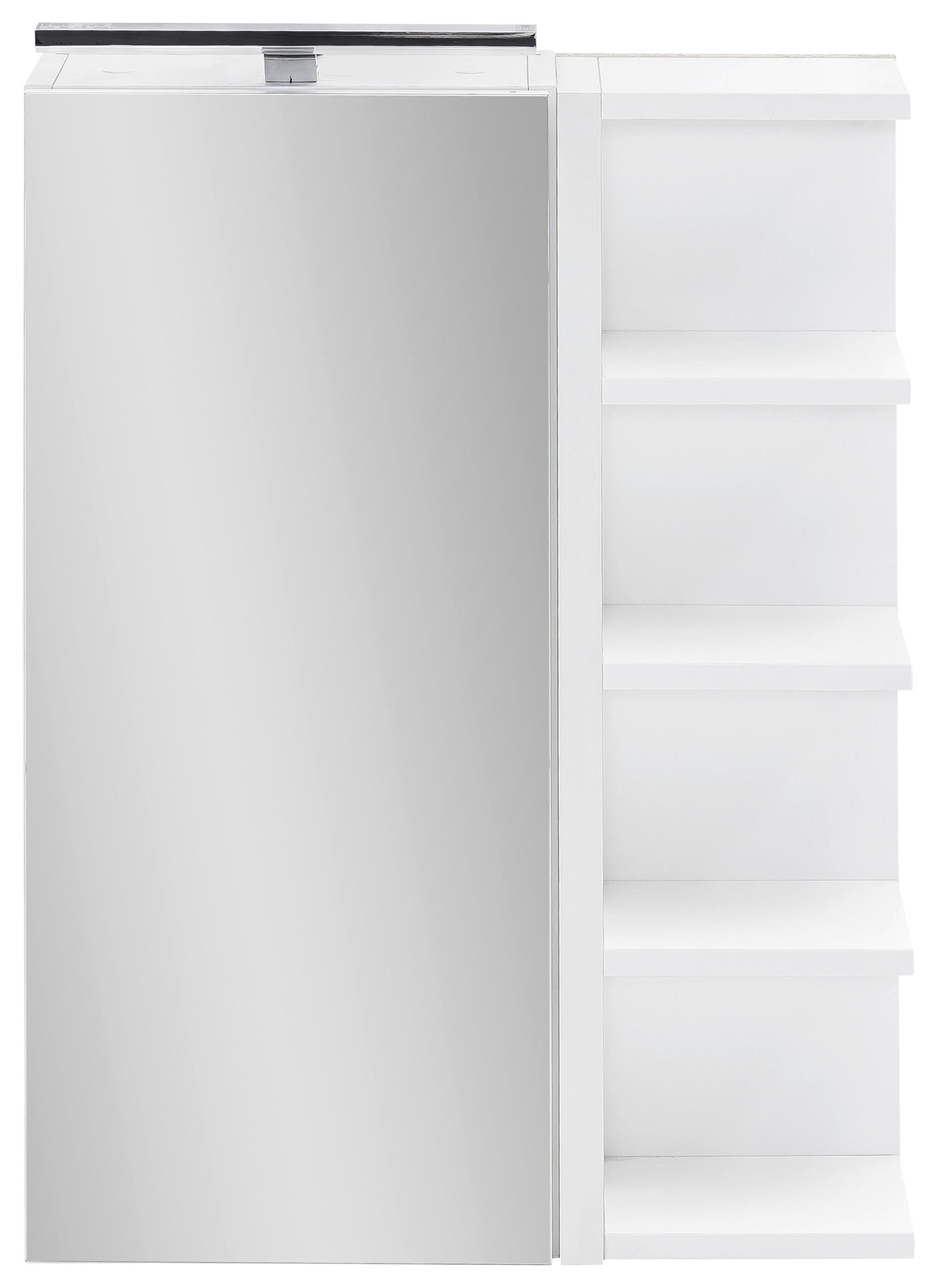 Spiegelschrank Esther Mit Led 1-Türig Bxhxt: 51,3x75x16 Cm - Weiß, MODERN, Glas/Holzwerkstoff (51,3/75/16cm) - MID.YOU