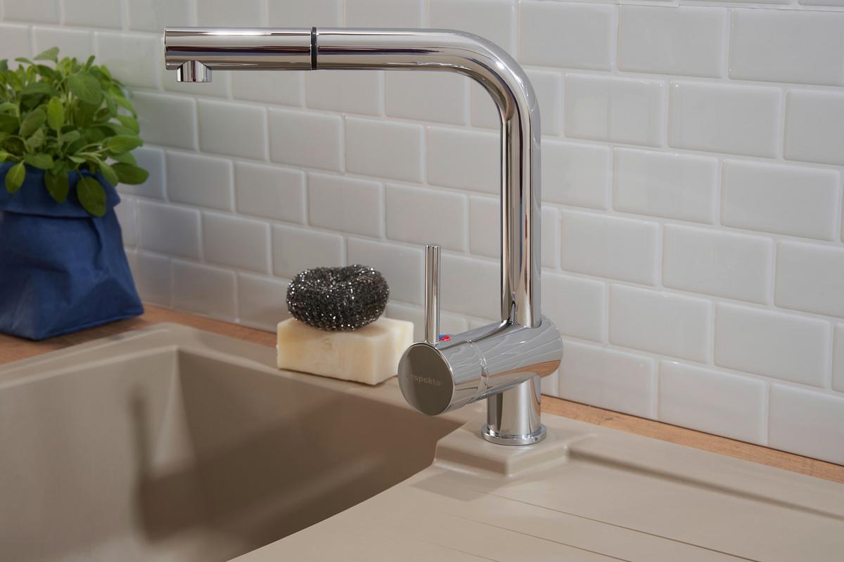 Spüle Respekta Boston Stein Bxt: 86x50 Cm - Beige, Trend, Glas/Kunststoff (86/20/50cm) - Respekta