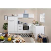 Eckküche RP290WWC mit Geräten 290x200 cm Weiß - Weiß Hochglanz/Weiß, KONVENTIONELL, Holzwerkstoff (290/200cm) - Respekta