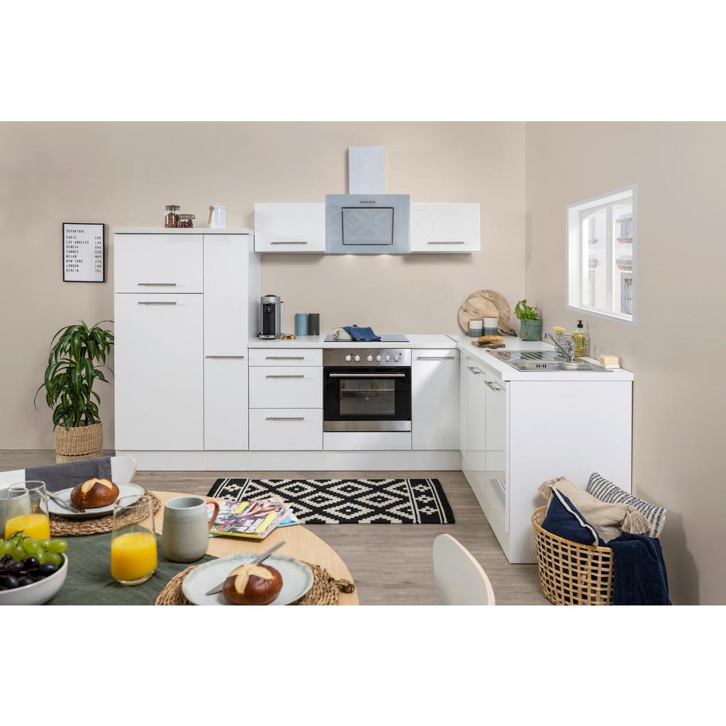 Eckküche RP290WWC mit Geräten 290x200 cm Weiß