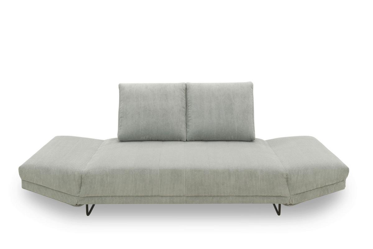 Schlafsofa Hellgrau B: 210 Cm - Hellgrau/Schwarz, Design, Textil (210/95/97cm) - MID.YOU