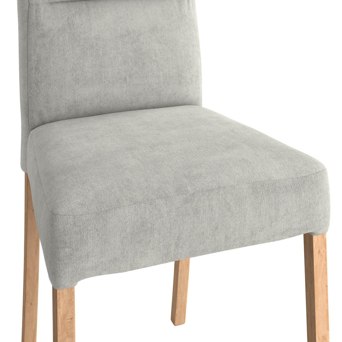 Vierfußstuhl Emma Ii Webstoff Hellgrau, B: 43 Cm - Eichefarben/Hellgrau, KONVENTIONELL, Holz/Textil (43/91/58cm)