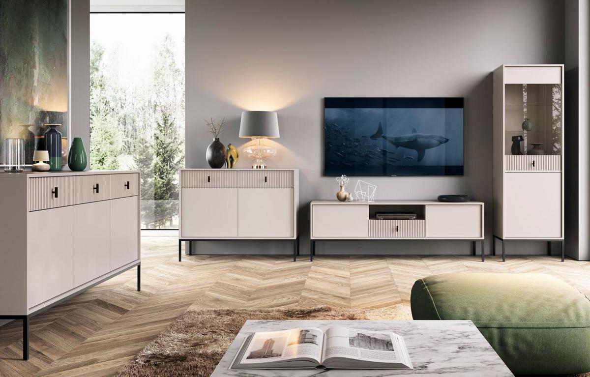 Konferenční stolek, kašmírový, š: 104,2 cm - černá/kašmírová, Design, kov/kompozitní dřevo (104,2/39,9/68cm) - P & B