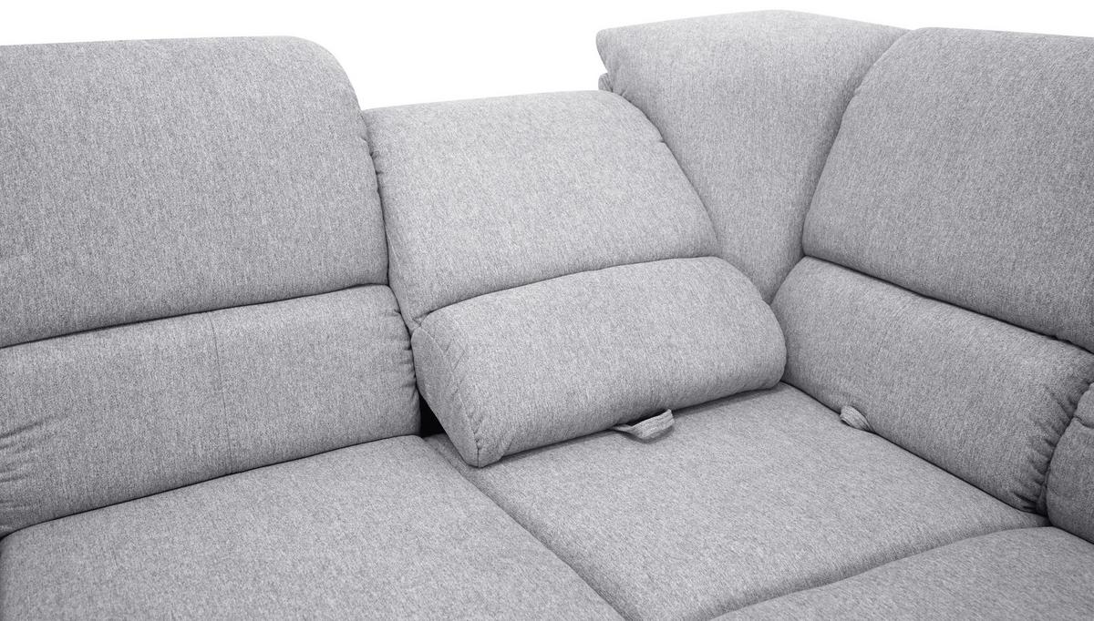Sedačka MARSYLIA, pravá, modrošedá - černá/barvy stříbra, Design, kov/dřevo (270/219cm) - MID.YOU