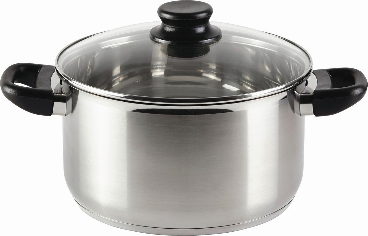 Főzőedény Anka - nemesacélszínű/fekete, Konventionell, műanyag/Üveg (24/13,5cm) - Luca Bessoni