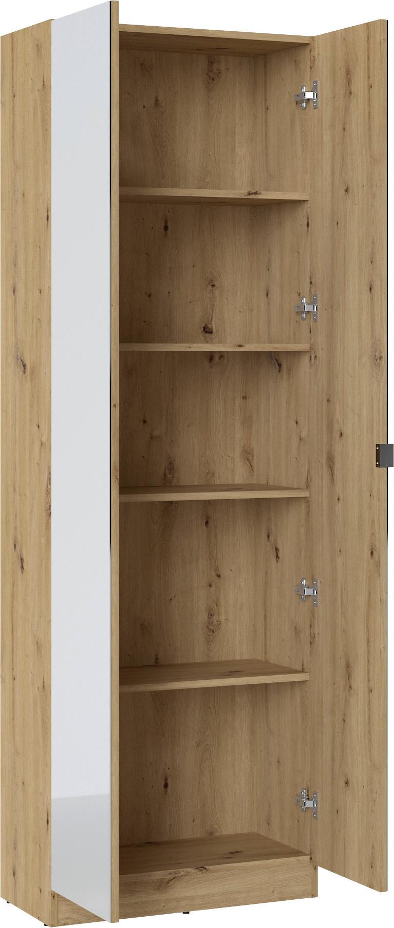 Mehrzweckschrank Lena Eiche Artisan B: 65 Cm - Eiche Artisan, Trend, Glas/Holzwerkstoff (65/195,5/33cm)