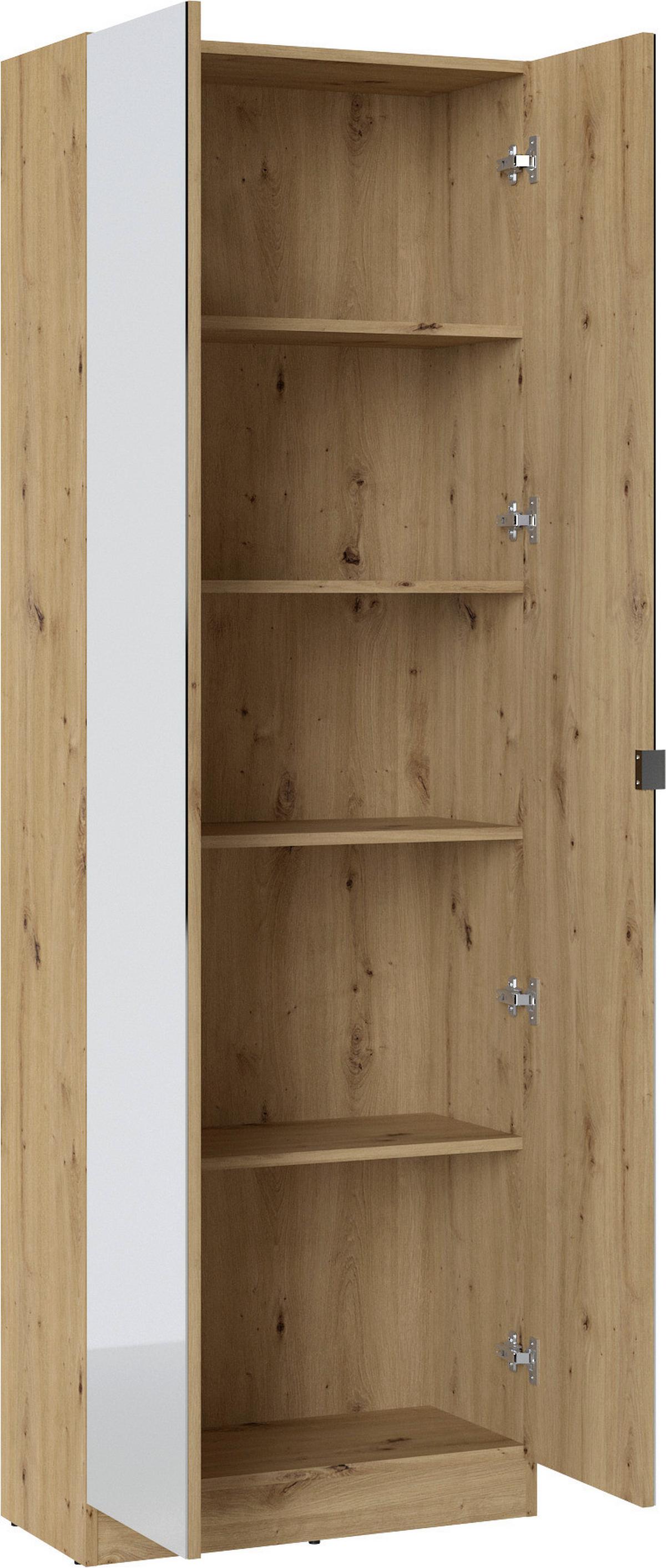 Mehrzweckschrank Lena Eiche Artisan B: 65 cm - Eiche Artisan, Trend, Glas/Holzwerkstoff (65/195,5/33cm)