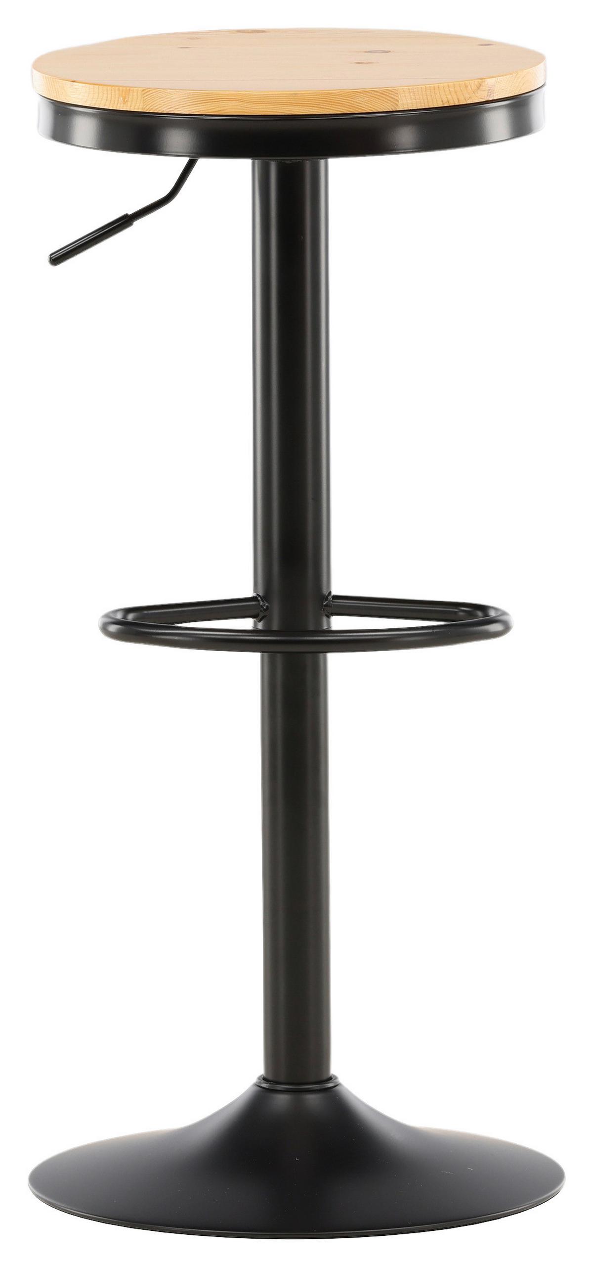 Barhocker-set Conway - Beige/Schwarz, Design, Holz/Metall (36.5/80/37cm) - Livetastic