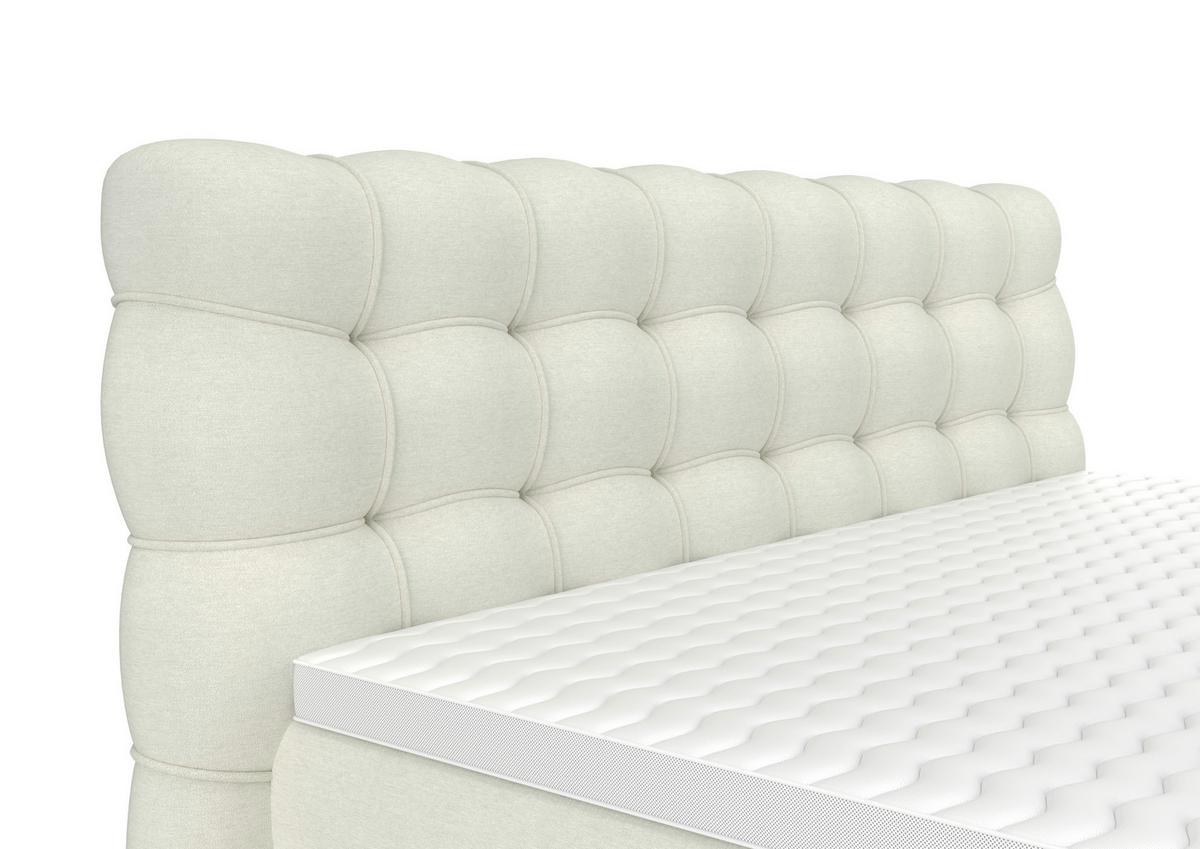 Boxspring- Ágy Scarlett 160/200cm - krémszínű, Konventionell, faalapú anyag/textil (160/200cm)