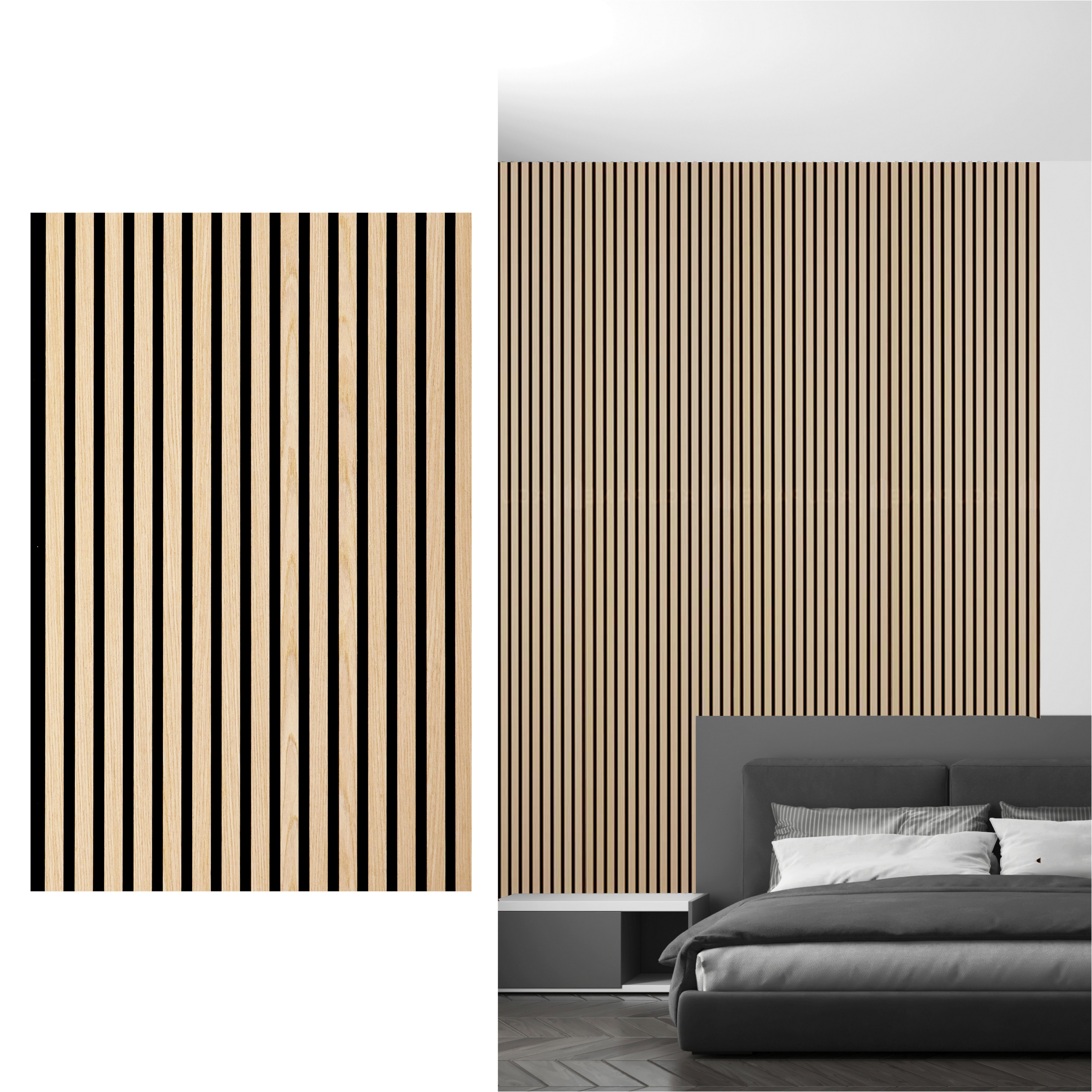 Akustikpaneel Elements Eiche Hell - Eiche Bianco/Eichefarben, Basics, Holz/Holzwerkstoff (56/120/1.8cm) - Novel