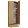 Schuhschrank Lona Xxl Buche Dekor B: 70 Cm - Buchefarben/Schwarz, MODERN, Holzwerkstoff (70/200/39cm) - MID.YOU
